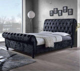 CHESTERFIELD DIAMANTE BED FRAME CRUSHED VELVET IN VARIOUS SIZES AND COLOURS - Nabi's Ottoman Furniture