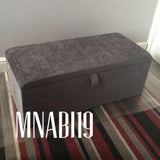 CHENILLE PLAIN TOP OTTOMAN STORAGE BOX VARIOUS COLOURS 2 SIZES - Nabi's Ottoman Furniture
