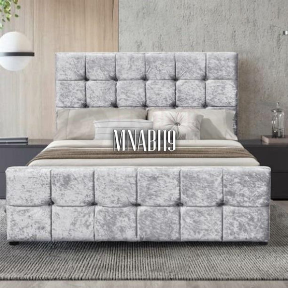 PRAGUE DIAMANTE BED FRAME IN CRUSHED VELVET IN VARIOUS SIZES AND COLOURS - Nabi's Ottoman Furniture