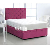 DOUBLE 4FT /  4FT6 OTTOMAN STORAGE BED CRUSHED VELVET UPHOLSTERED VARIOUS COLOUR - Nabi's Ottoman Furniture
