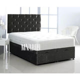 DOUBLE 4FT /  4FT6 OTTOMAN STORAGE BED CRUSHED VELVET UPHOLSTERED VARIOUS COLOUR - Nabi's Ottoman Furniture