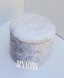 2 x ROUND CRUSHED VELVET UPHOLSTERED VARIOUS COLOURS POUFFE / FOOT STOOL - Nabi's Ottoman Furniture