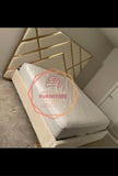 LEON NEW DESIGN BED FRAME GOLD MIRROR PYRAMID STRIPE