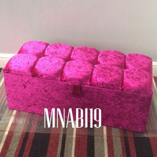 Pink velvet best sale storage boxes
