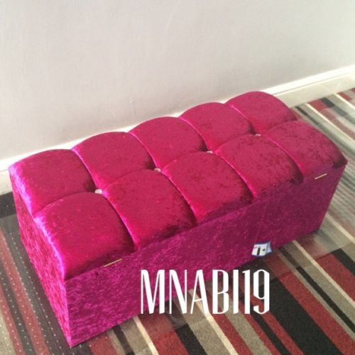 Hot pink velvet online ottoman