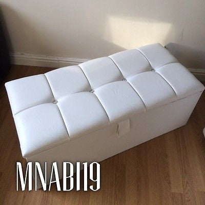 FAUX LEATHER 4 DIAMOND OTTOMAN STORAGE BOX 2 SIZES IN VARIOUS COLOURS - Nabi's Ottoman Furniture