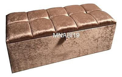 CRUSHED VELVET UPHOLSTERED 4 DIAMOND OTTOMAN STORAGE BOX IN 2 SIZES - Nabi's Ottoman Furniture