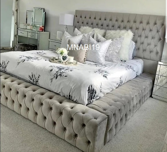 PARK LANE AMBASSADOR COLLECTION BED FRAME IN VARIOUS PLUSH VELVET COLOURS