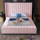 PARK LANE 2.0 SIDE STORAGE LINE BED FRAME IN PLUSH VELVET IN VARIOUS COLOURS AND SIZES