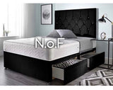 PLUSH VELVET DIVAN BED FRAME 2 DRAWS WITH 1000 POCKET SPRING MATTRESS.....