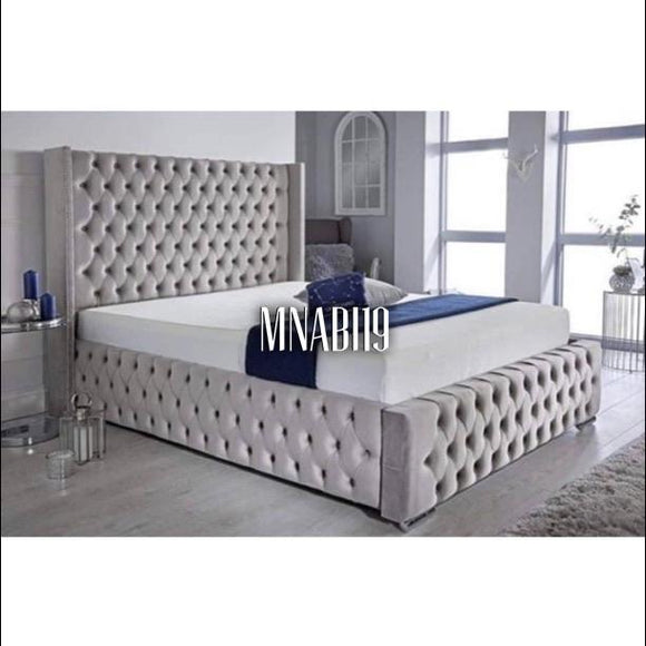 LANA COLLECTION BED FRAME IN VARIOUS PLUSH VELVET COLOURS - Nabi's Ottoman Furniture