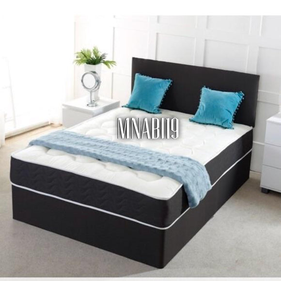 BLACK PLUSH VELVET DIVAN BED FRAME OPTIONAL DRAWS - Nabi's Ottoman Furniture