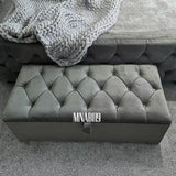 ARIZONA DIAMANTE OTTOMAN STORAGE BOX PLUSH VELVET - Nabi's Ottoman Furniture