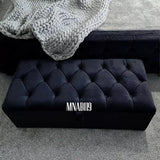 ARIZONA DIAMANTE OTTOMAN STORAGE BOX PLUSH VELVET - Nabi's Ottoman Furniture