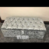 ARIZONA DIAMANTE OTTOMAN STORAGE BOX CRUSHED VELVET